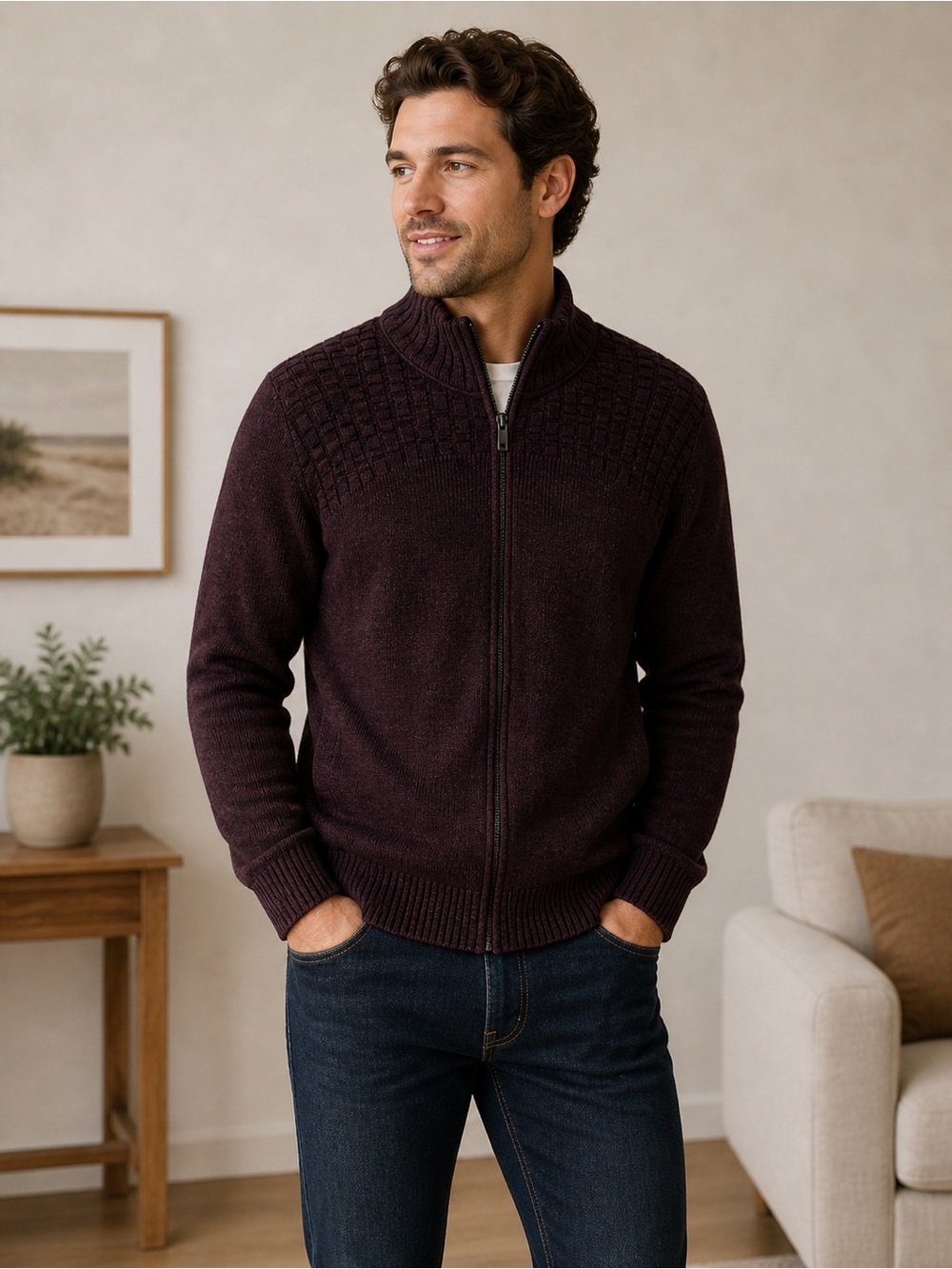 Calvin Klein Men’s Zip Cardigan Sweater sz XL # bag 7
